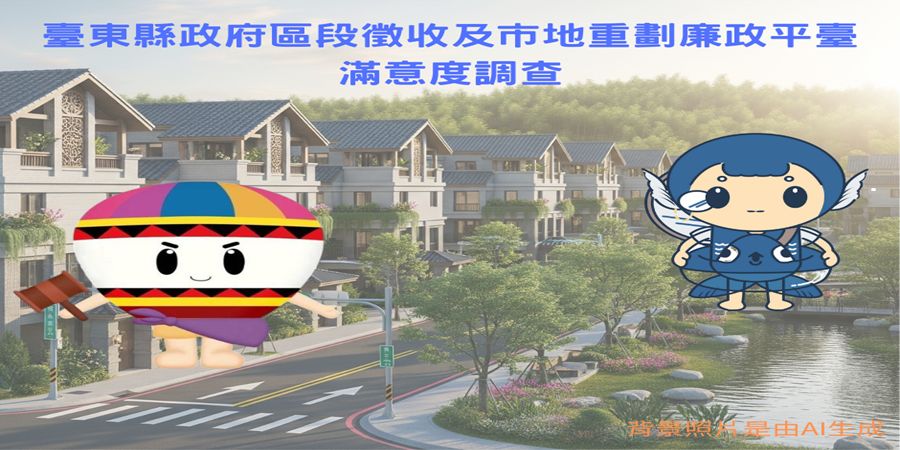 臺東縣政府區段徵收及市地重劃廉政平臺滿意度問卷